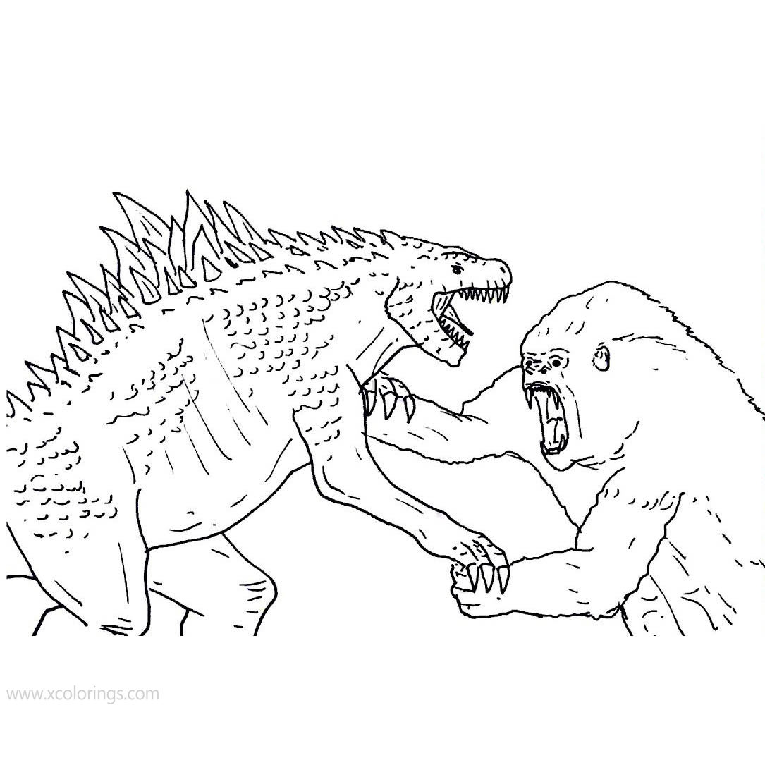 Godzilla Vs Kong Coloring Pages