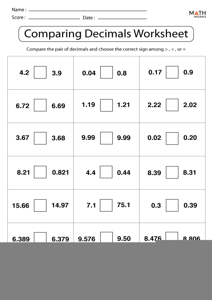 Grade 5 Rounding Decimals Worksheet Decimalworksheets