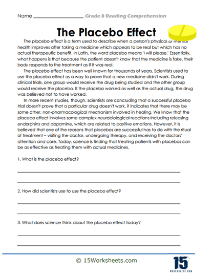 Grade 8 Reading Comprehension 10 15 Worksheets