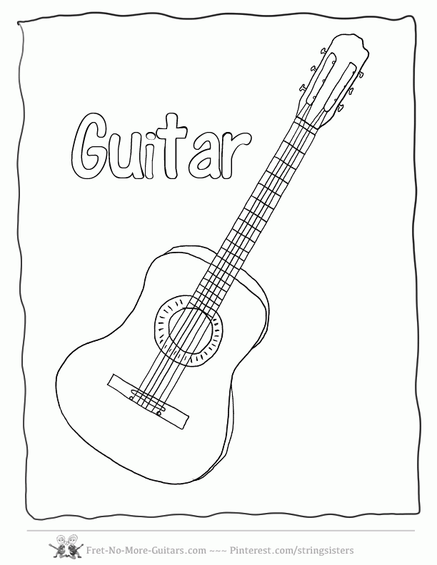 Guitar Color Page Coloring Home