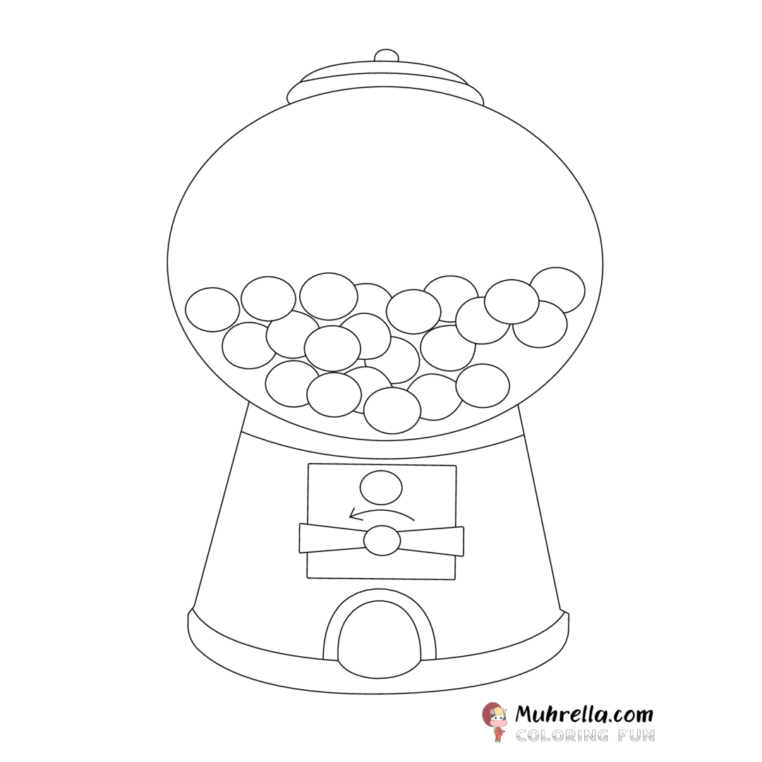 Gumball Machine Coloring Page