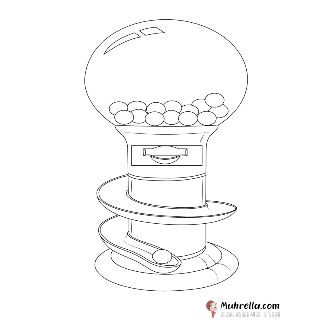 Gumball Machine Coloring Page