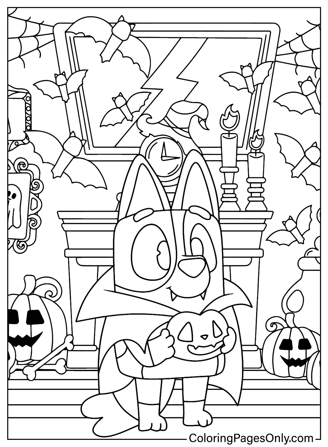 Halloween Bluey Coloring Page Free Printable Coloring Pages