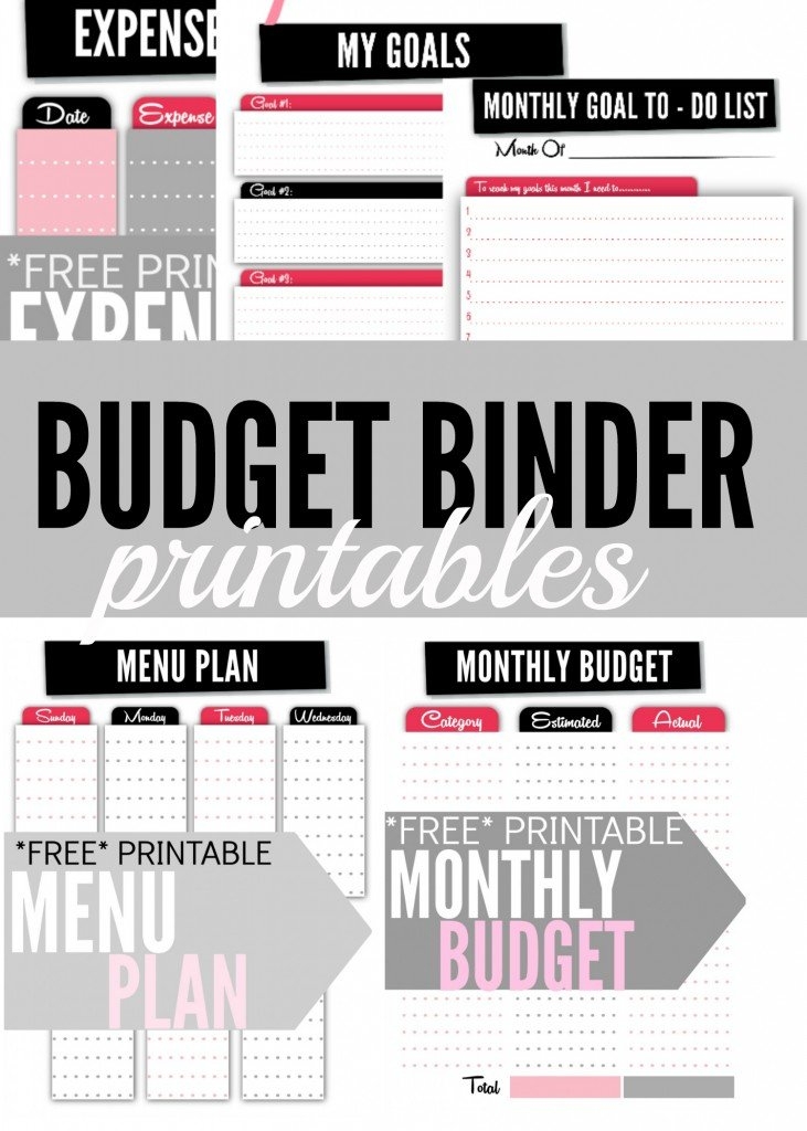 printable budget binder free pages