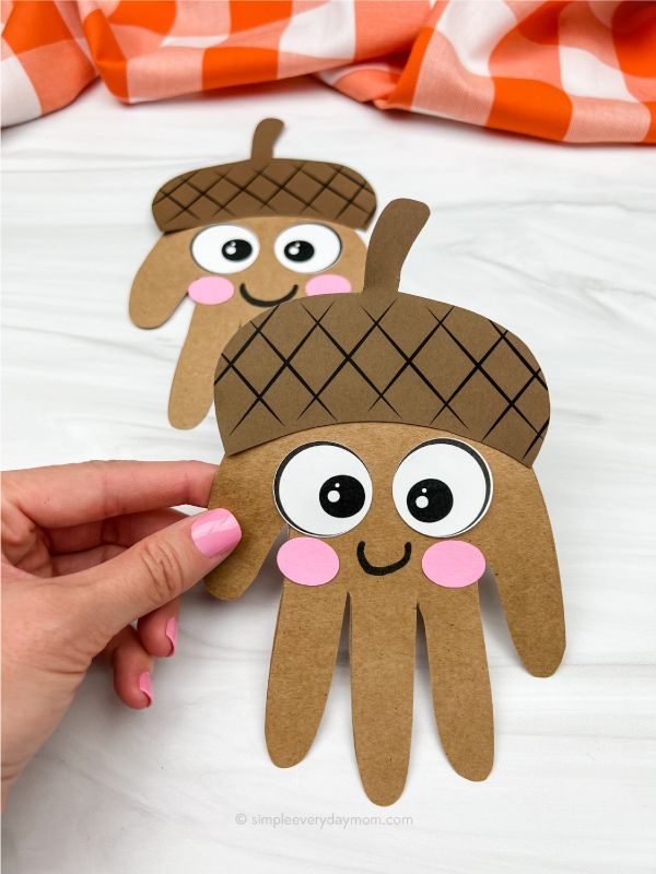 Handprint Acorn Craft For Kids Free Template Preschool Crafts Fall