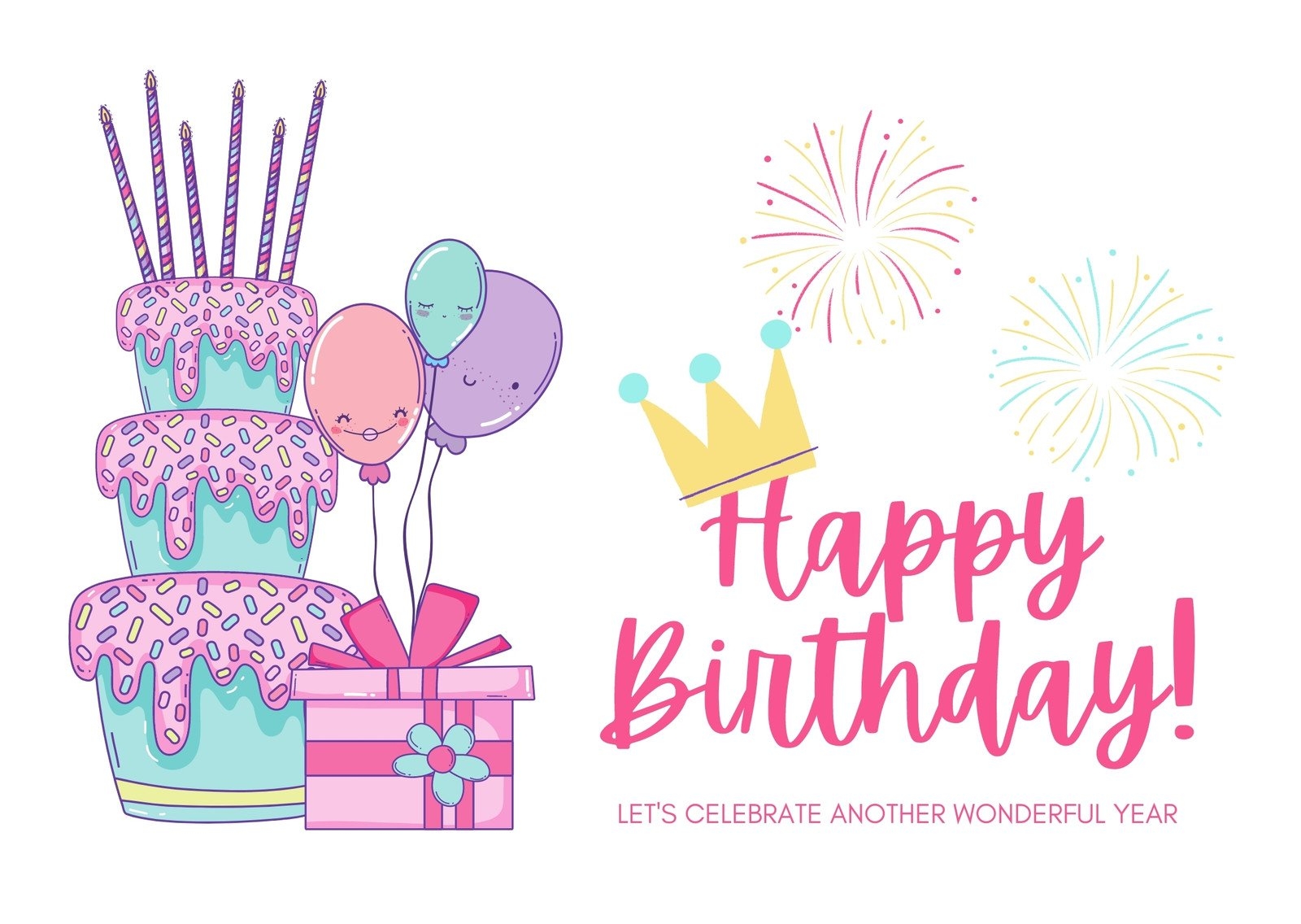 Happy Birthday Free Printable Card Templates Birthday Card Template