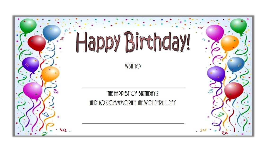 Happy Birthday Gift Certificate 4 Paddle Templates