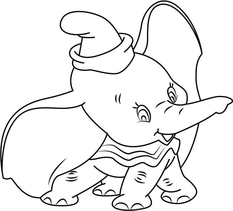 Happy Dumbo Coloring Page Free Printable Coloring Pages For Kids