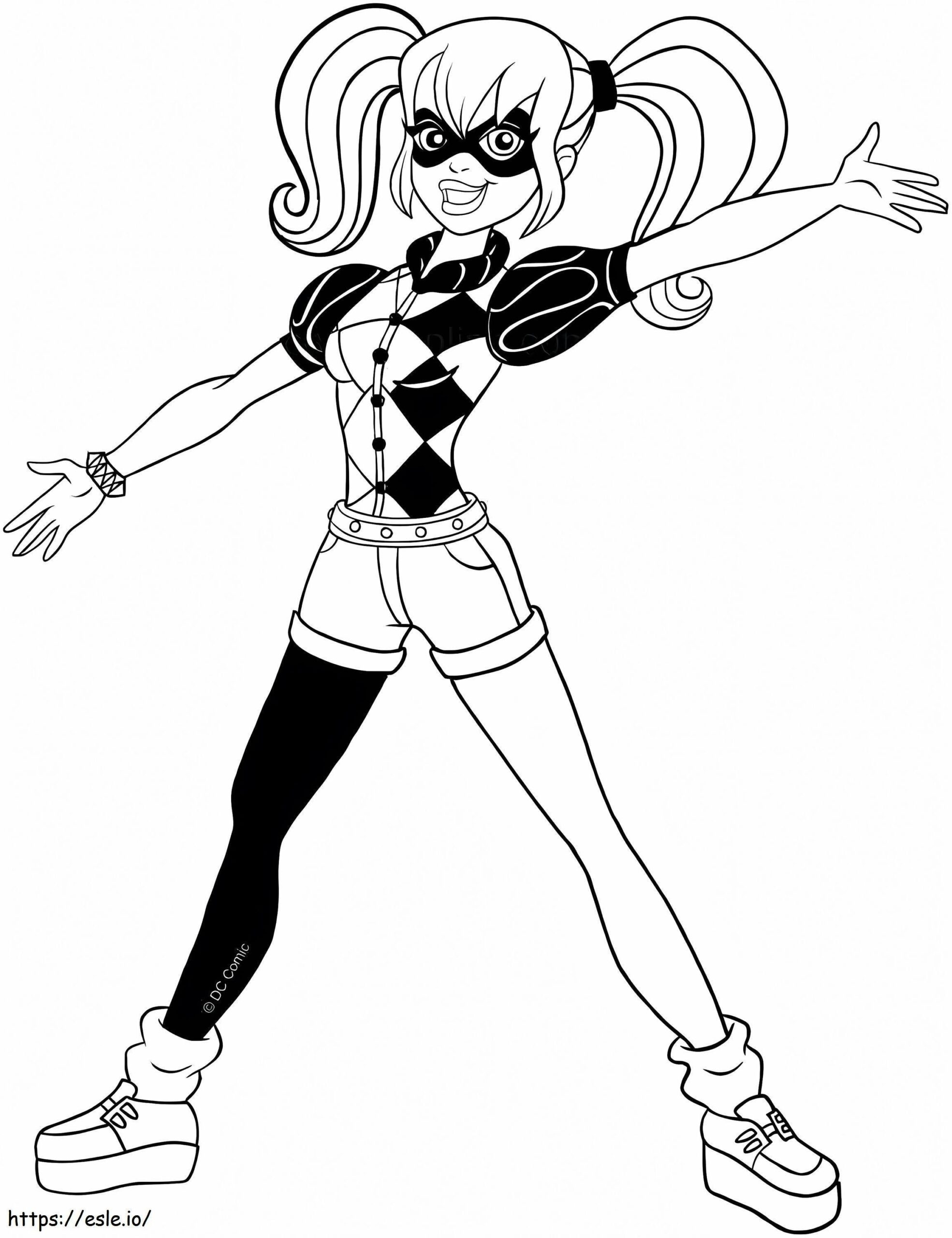 Happy Harley Quinn Coloring Page