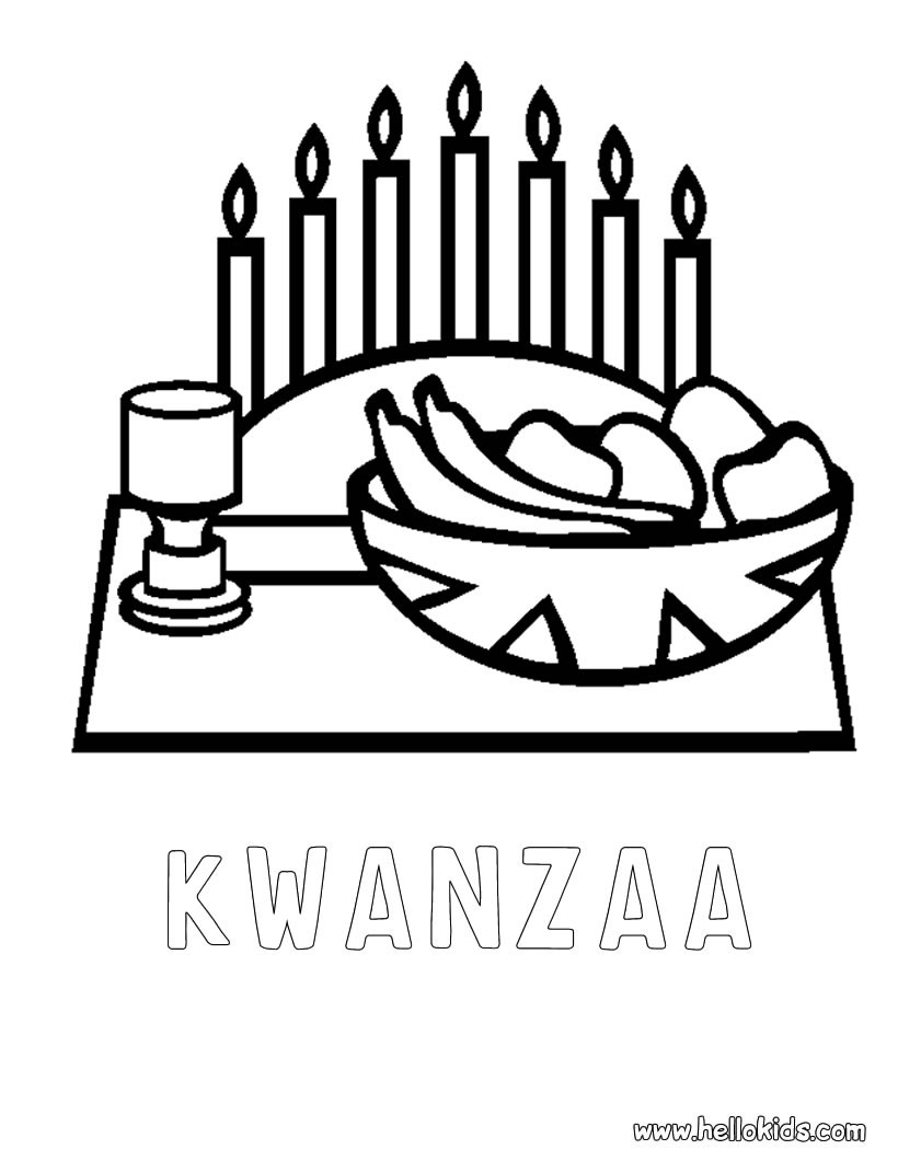 Happy Kwanzaa Coloring Pages Hellokids