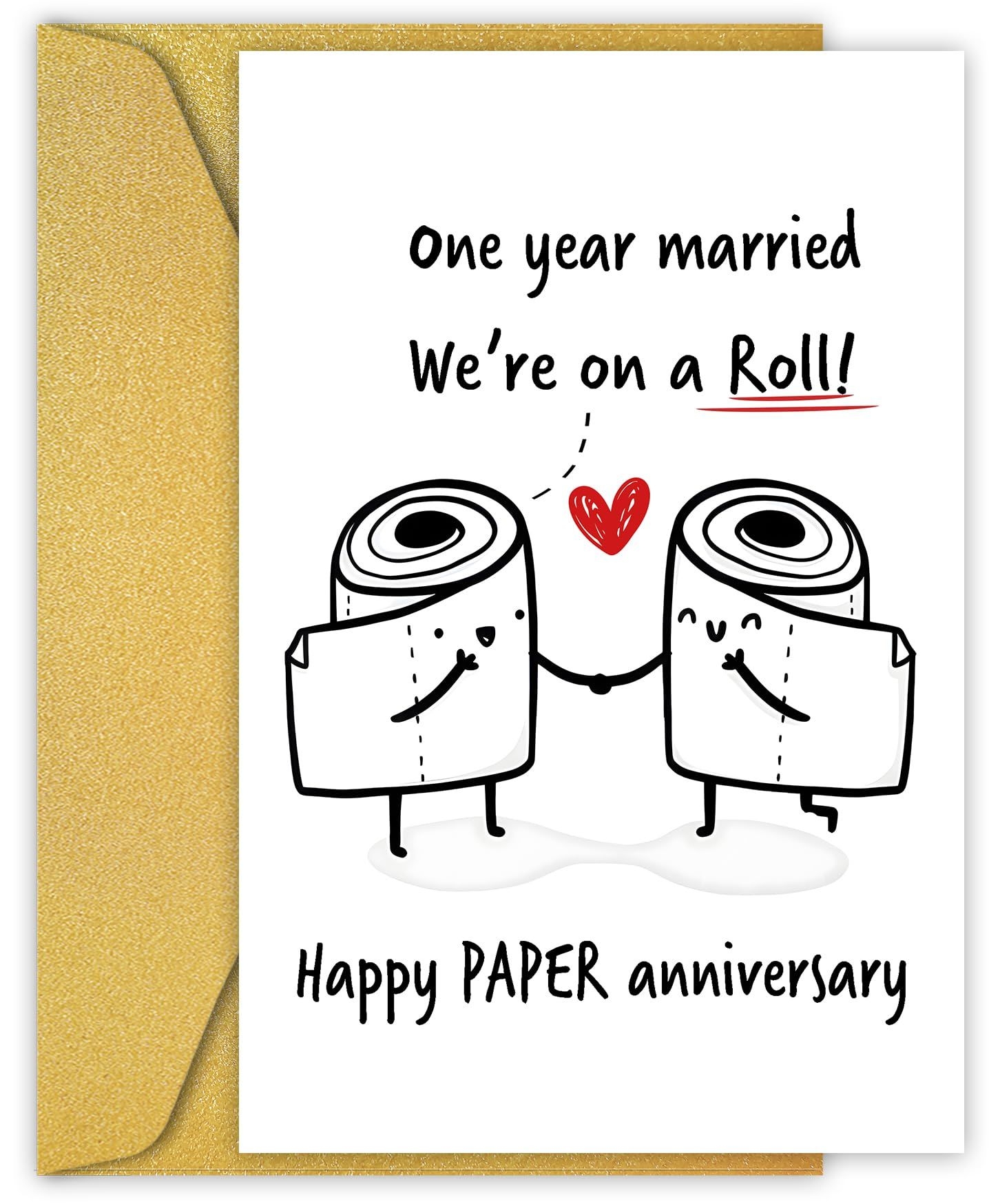 Happy PAPER Anniversary Card Funny 1st Anniversary Card First Wedding