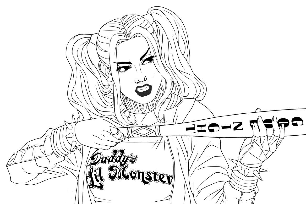 Harley Quinn Coloring Pages Free Printable Coloring Pages For Kids