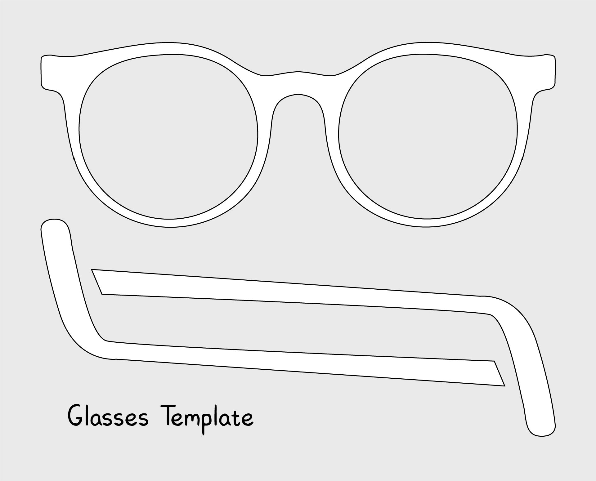 free printable cardboard glasses template