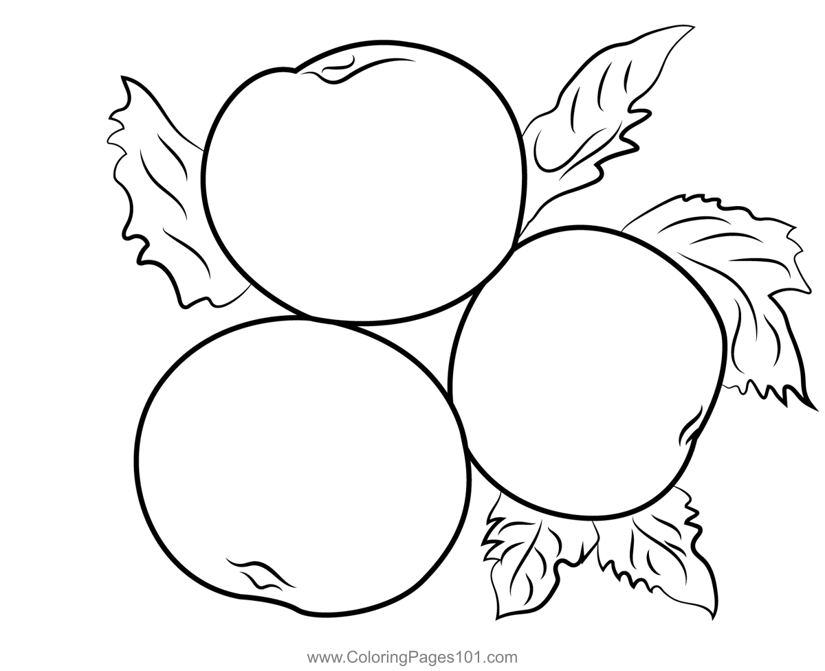 apple coloring page free