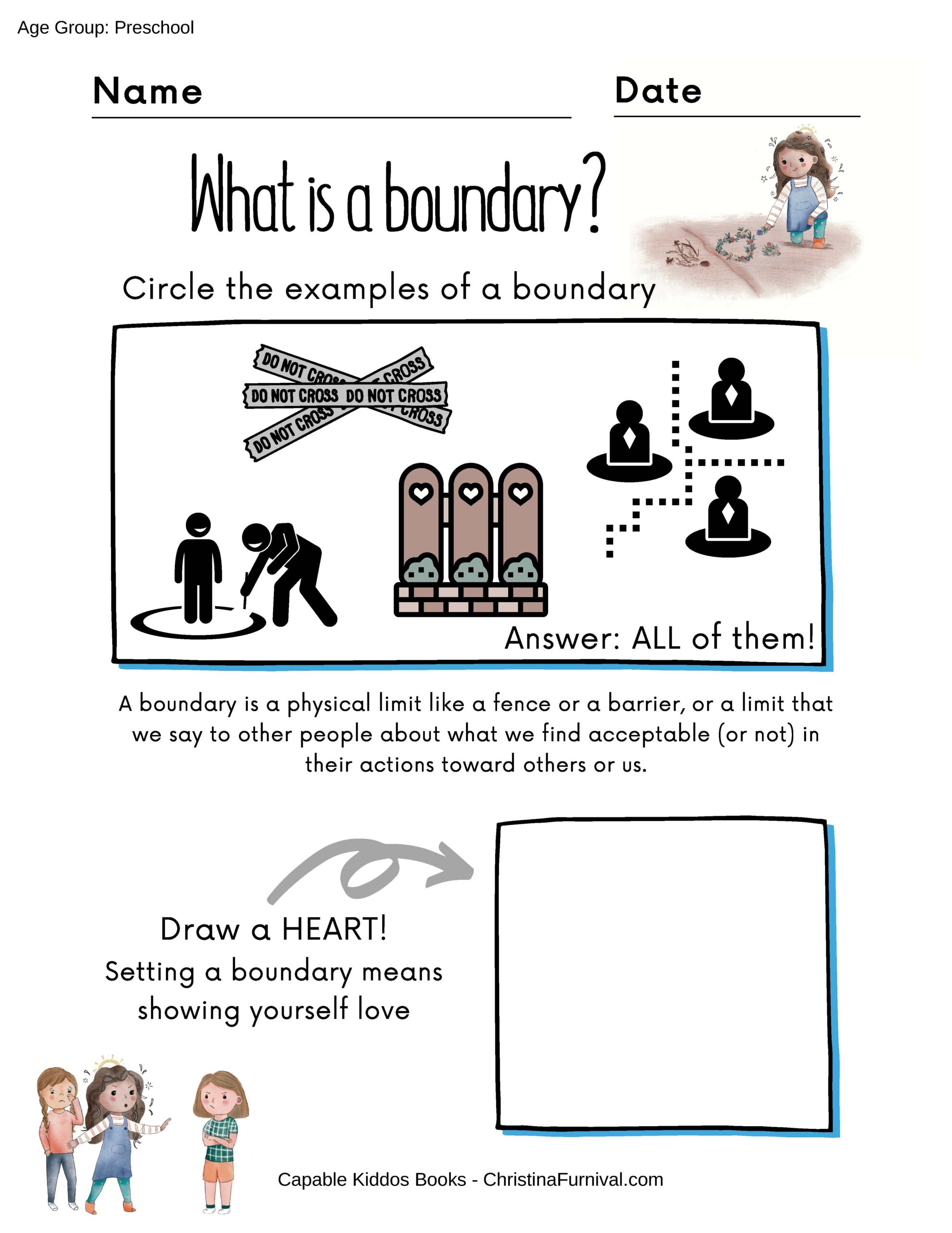 creating boundaries worksheet