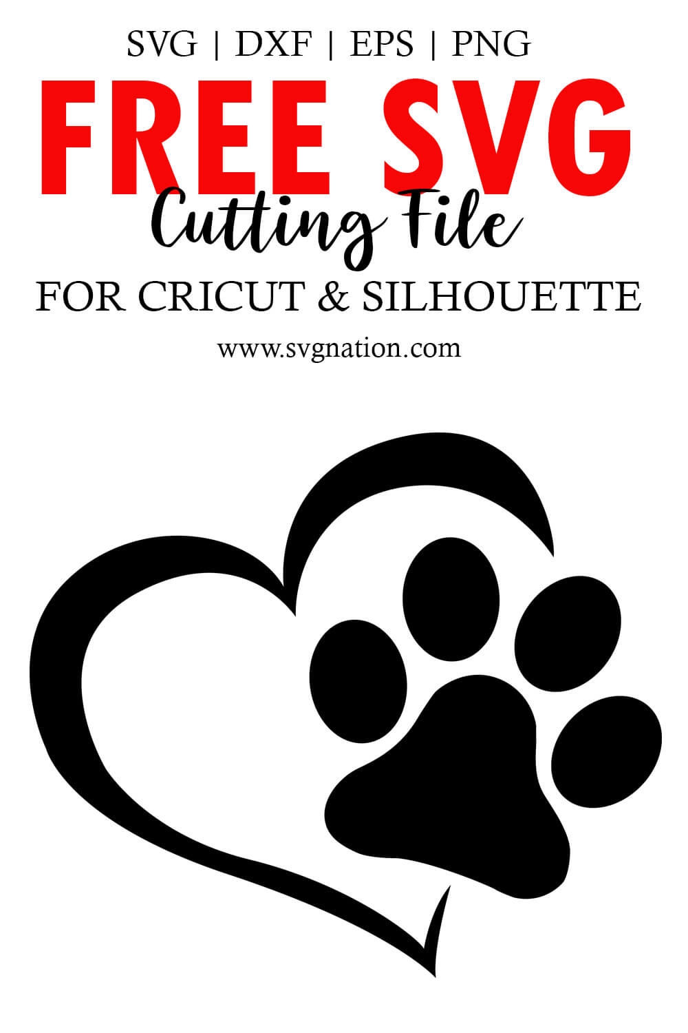 Heart Paw Print SVG Free SVG Files