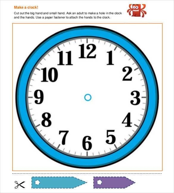 free printable paper clock template