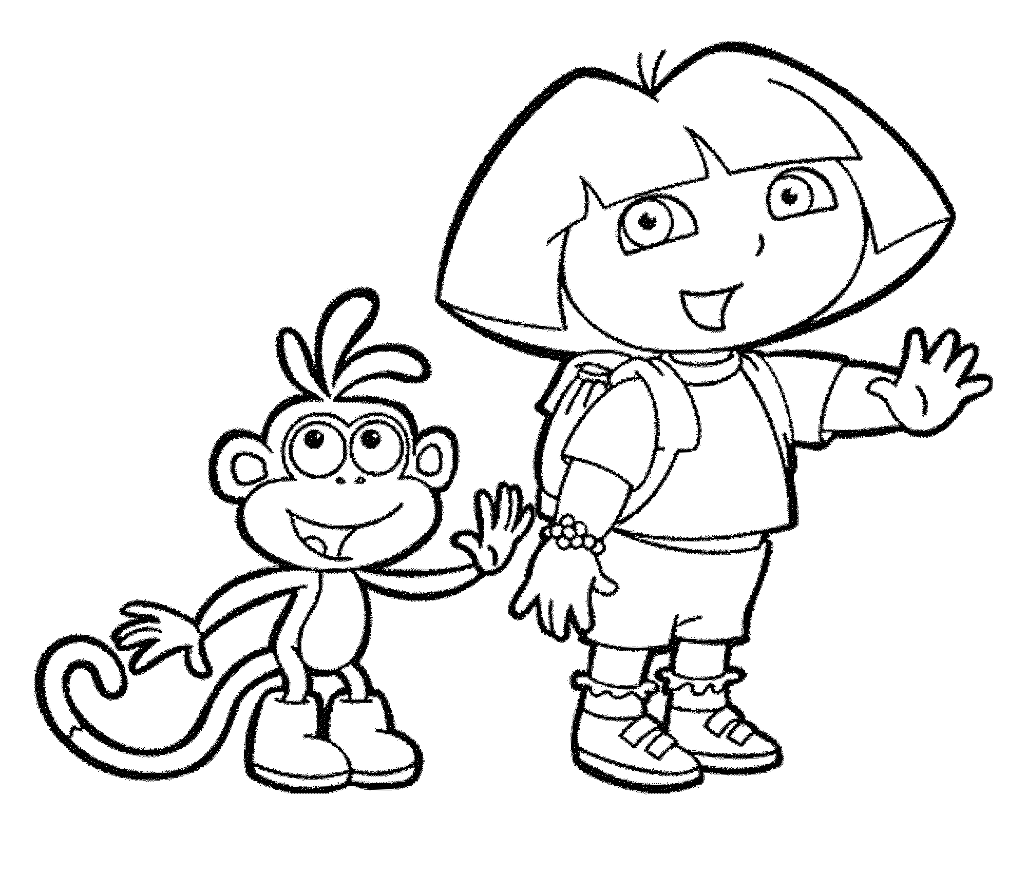 Hello Dora Coloring Page Dora Coloring Cartoon Coloring Pages Disney 