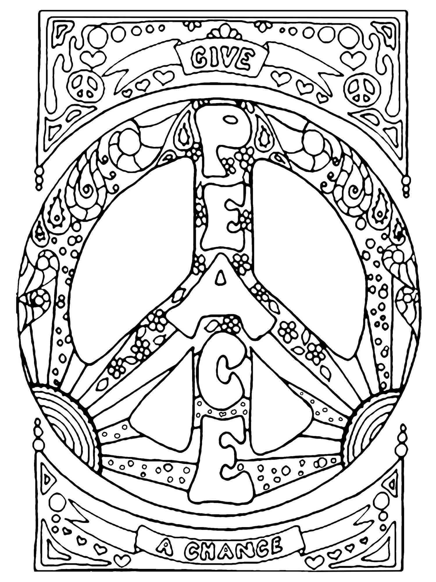 Hippie Coloring Pages