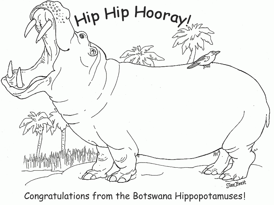 Hippopotamus Coloring Pages Coloring Home