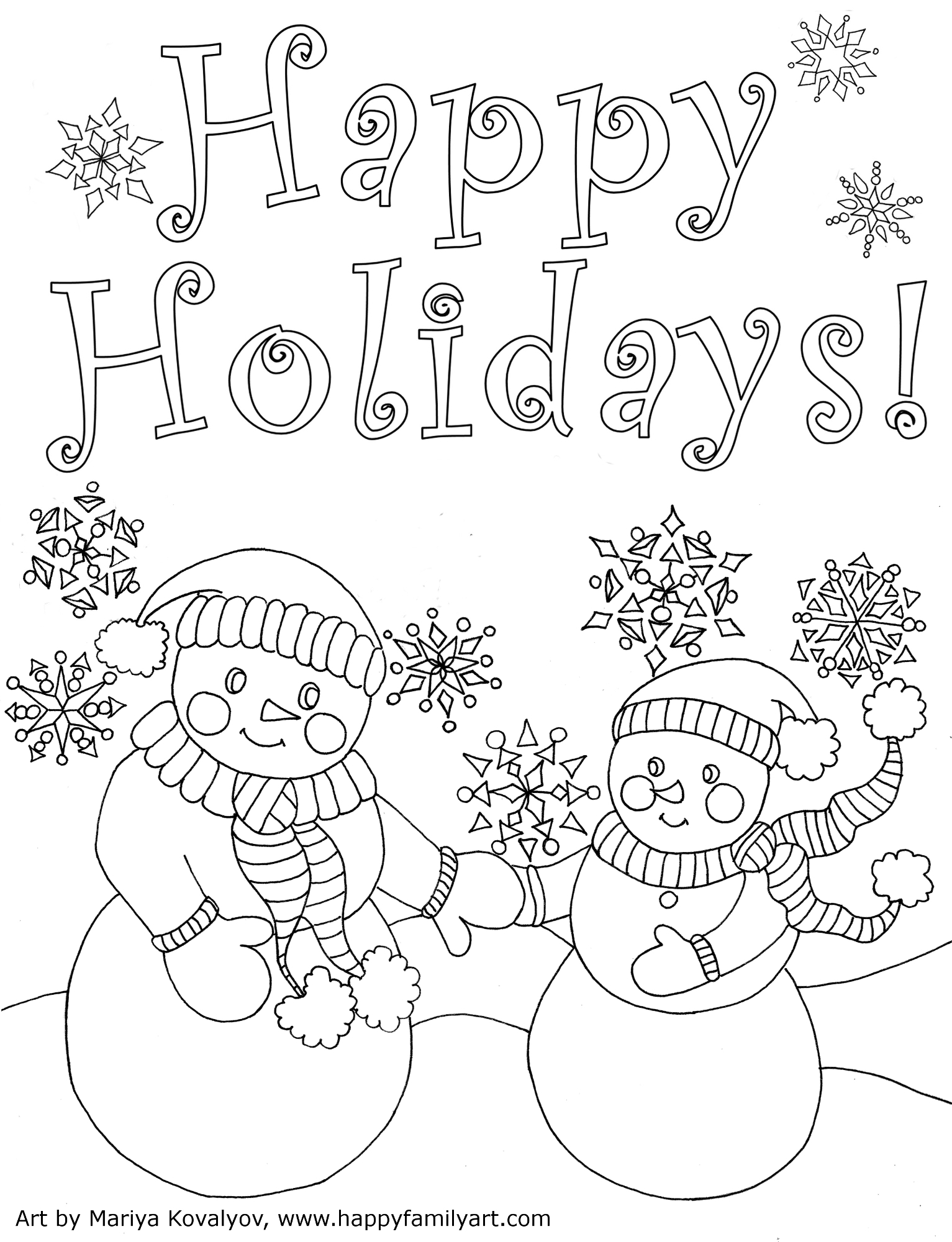 Holiday Cards To Color Printables