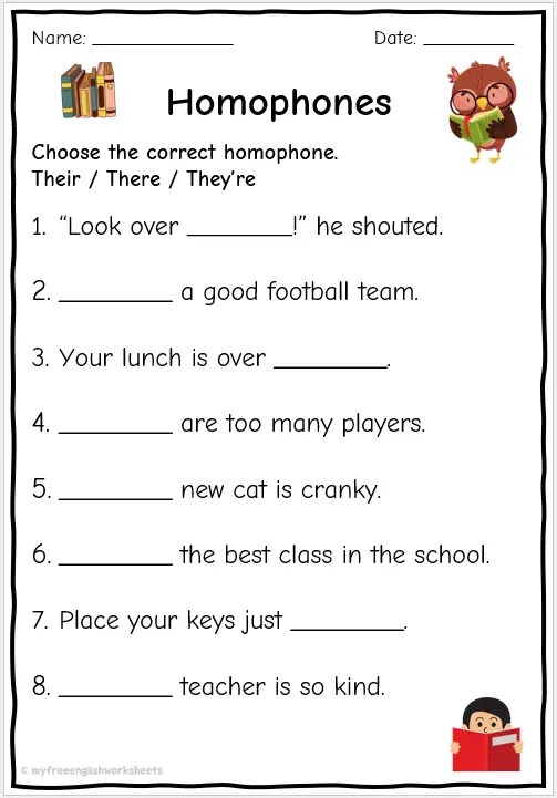 they're there and their worksheets