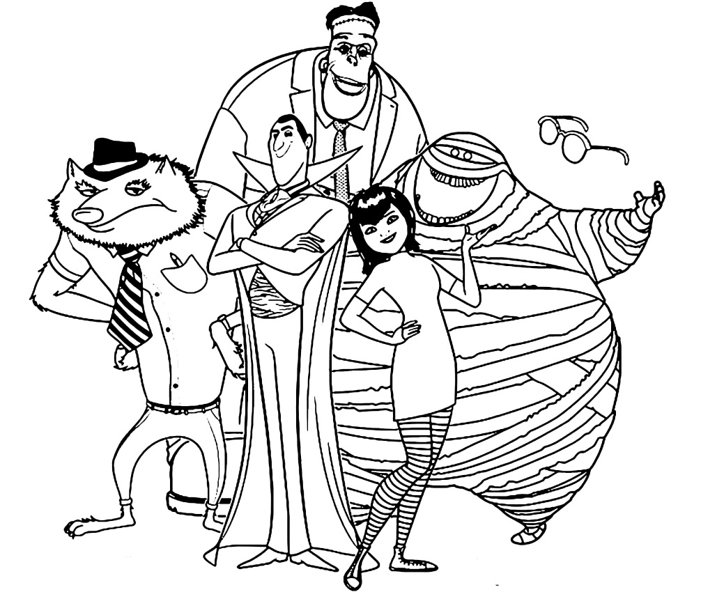 Hotel Transylvania Characters Coloring Page Free Printable Coloring 