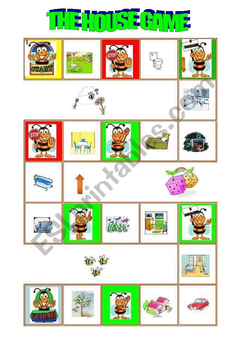 House Board Game ESL Worksheet By GiBastos