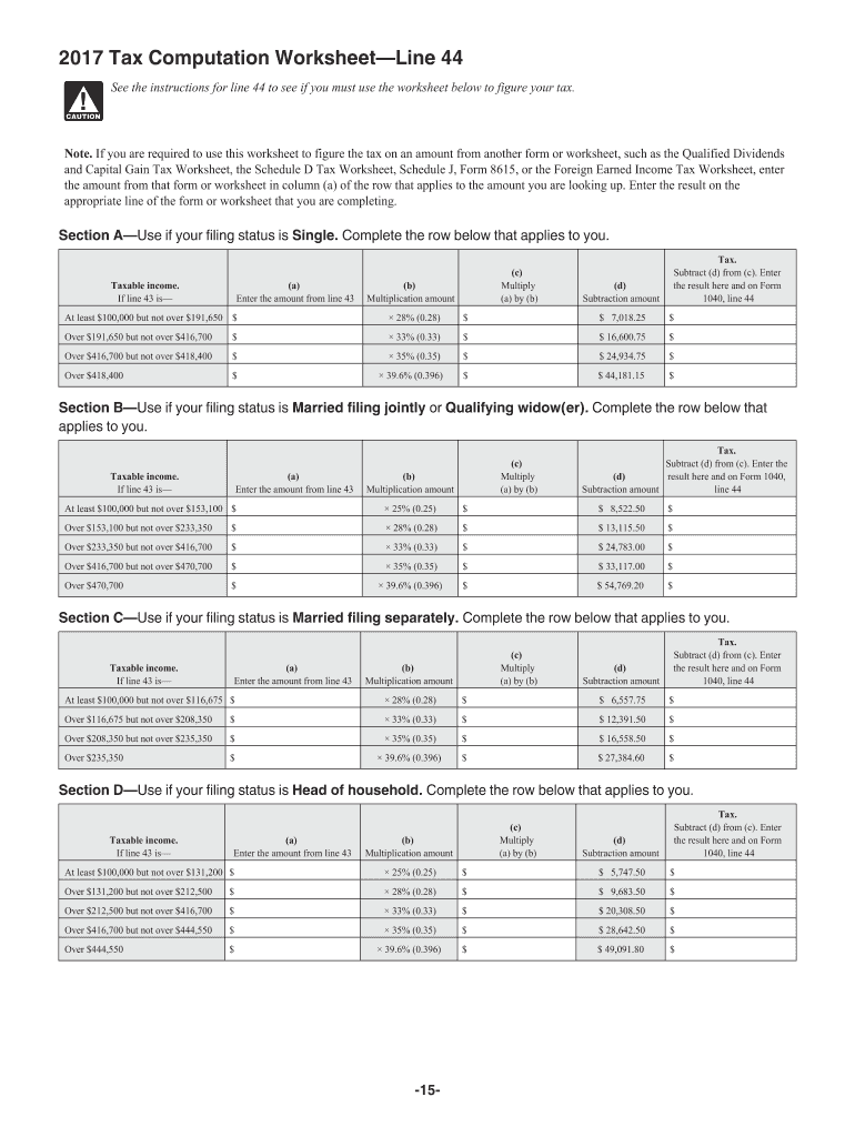 2023 tax computation worksheet line 16