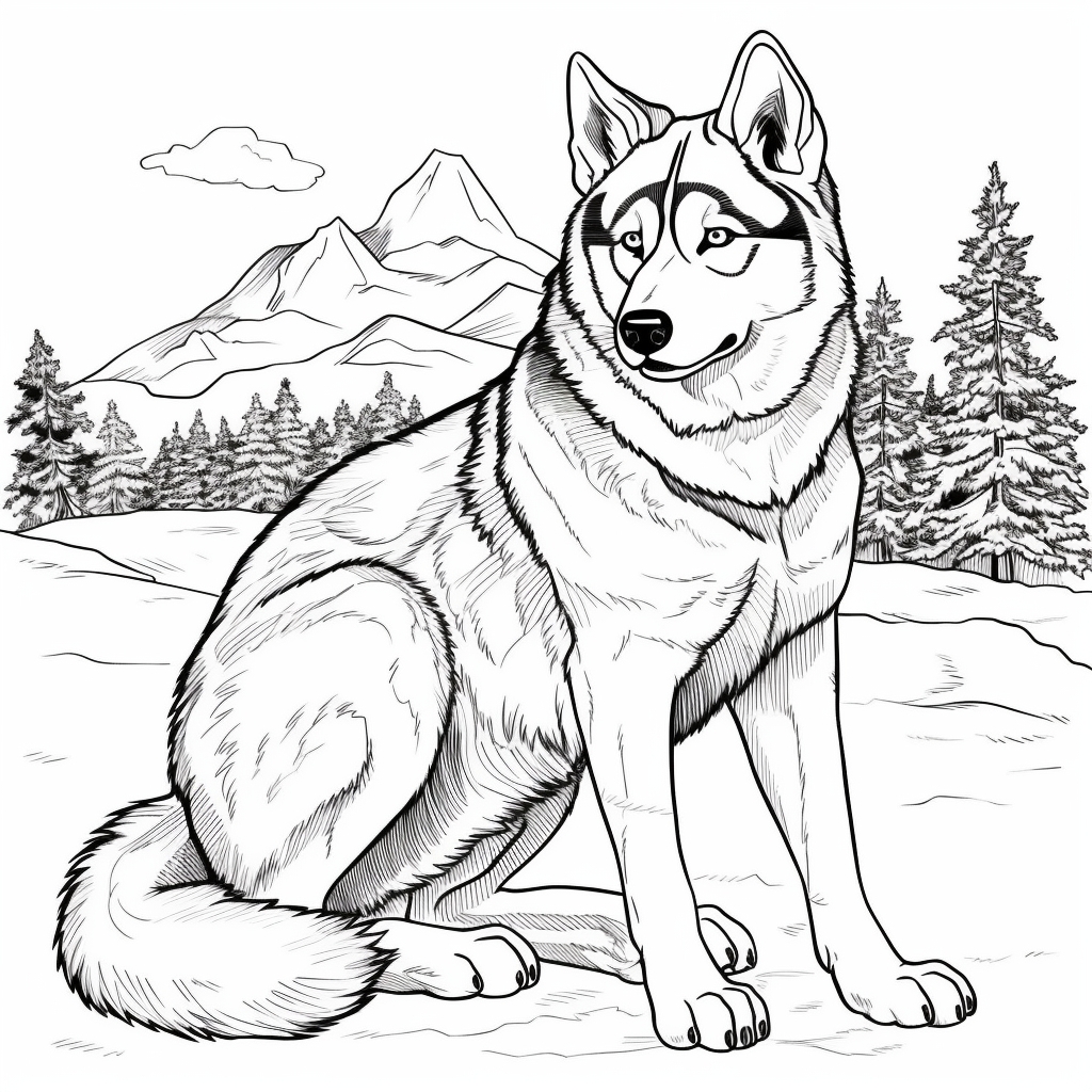 Husky Color Pages