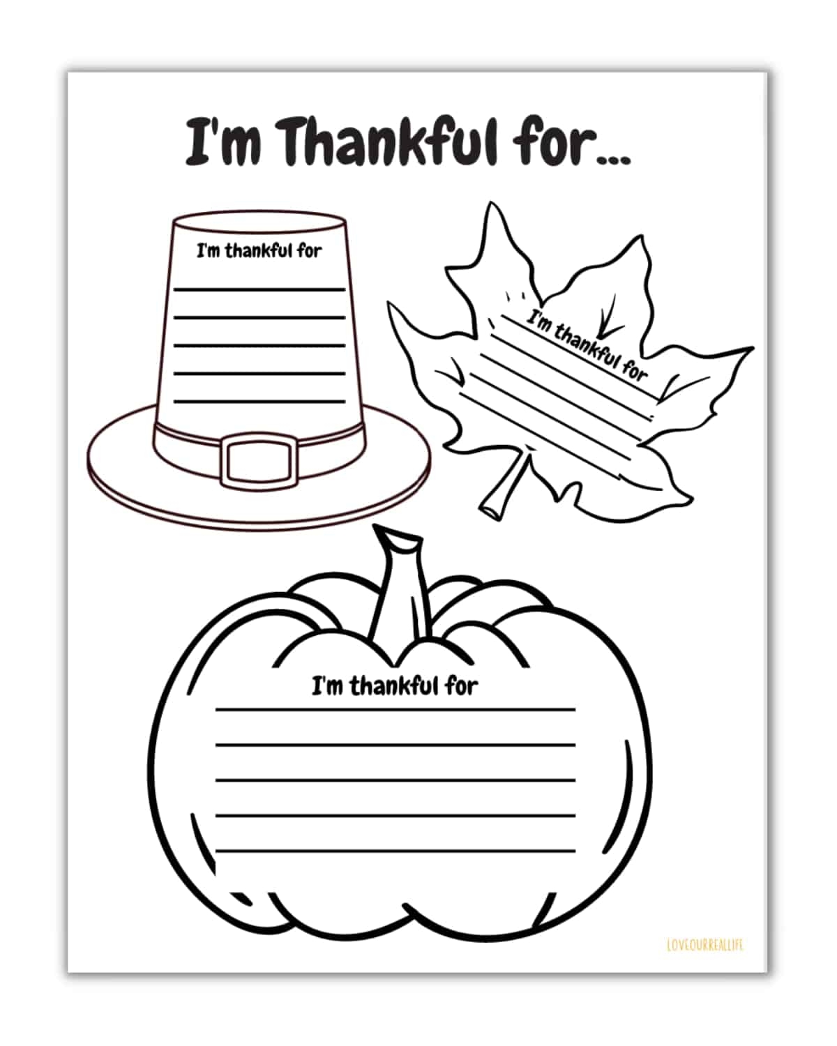 thankful for worksheet