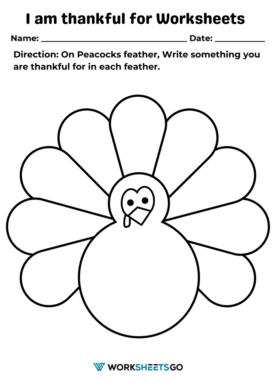 I Am Thankful For Worksheets WorksheetsGO