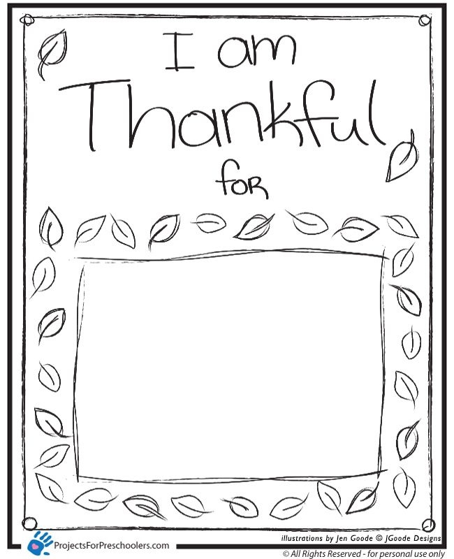 thankful crafts for preschoolers printable