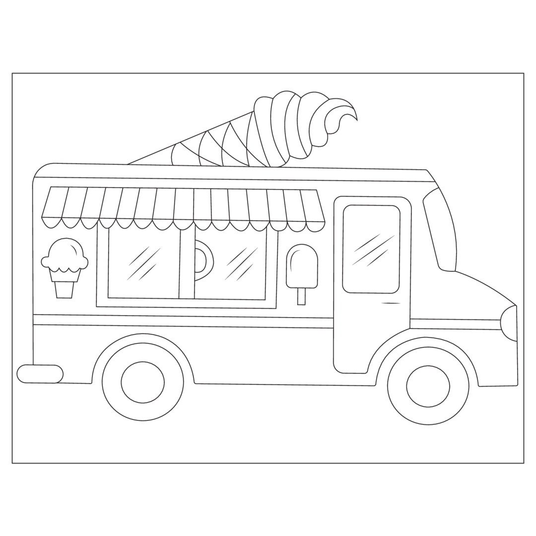 Ice Cream Truck Coloring Page