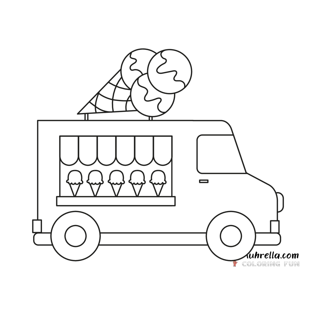 Ice Cream Truck Coloring Page