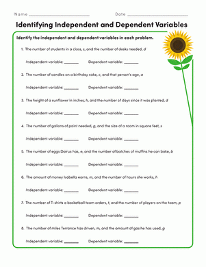 Identifying Independent And Dependent Variables Interactive 