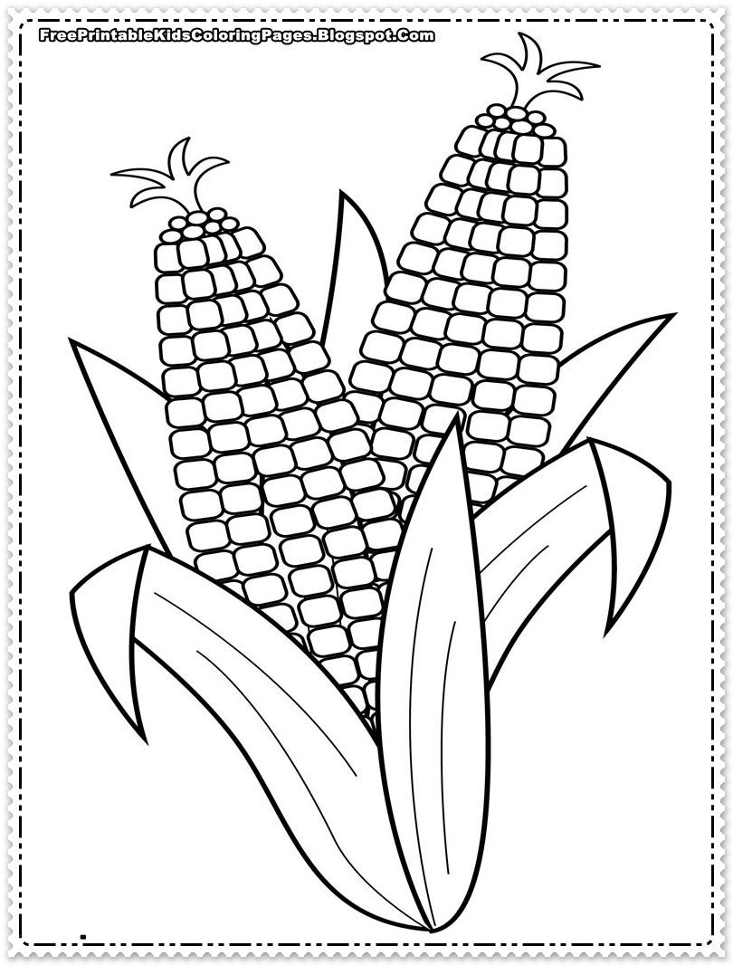 Corn Coloring Page