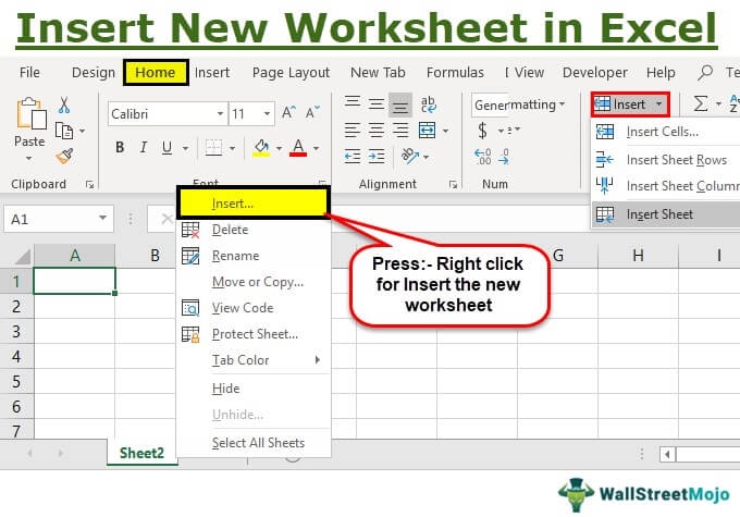 excel new worksheet shortcut
