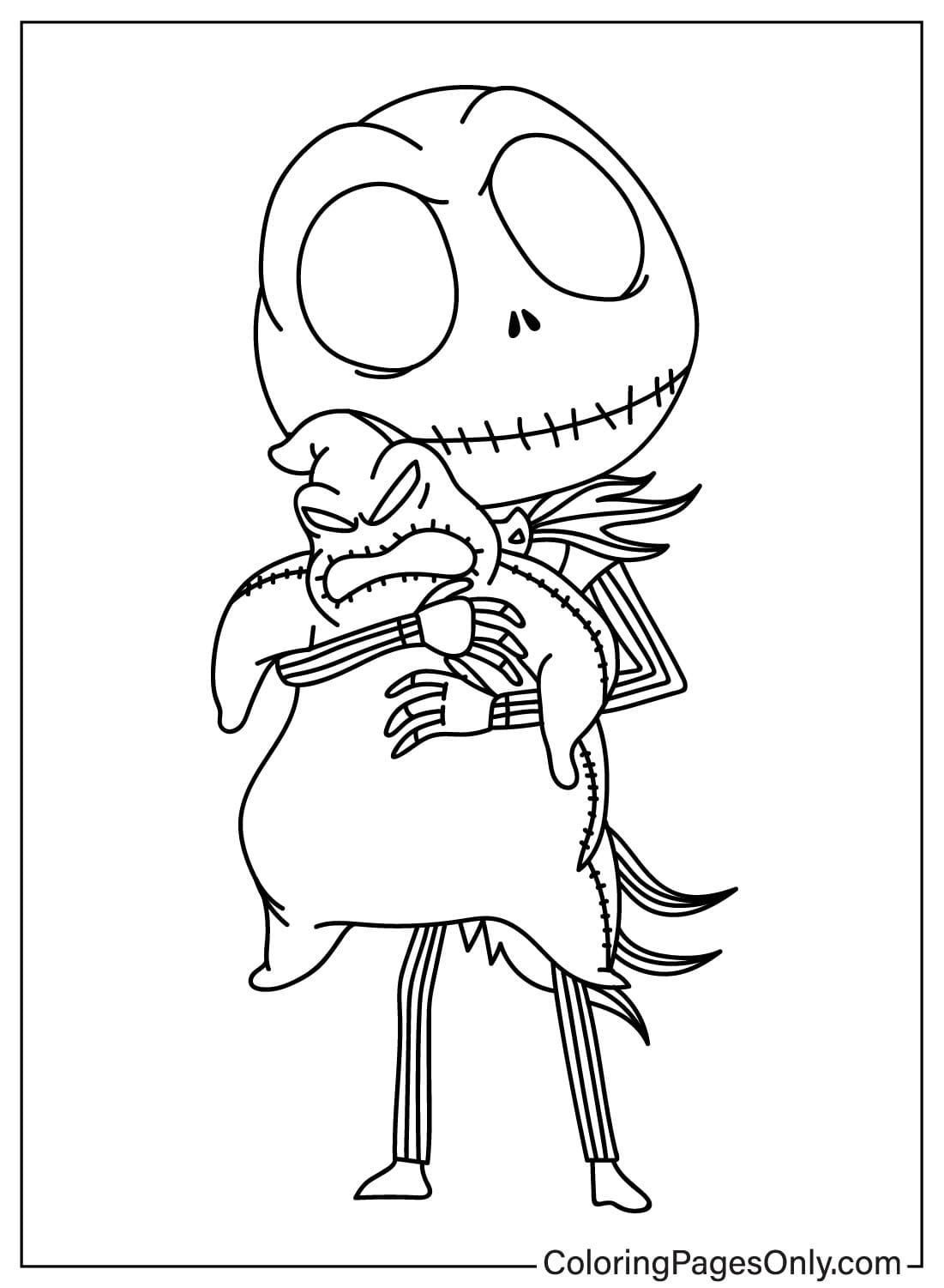 Jack Skellington And Oogie Boogie Coloring Page Free Printable 