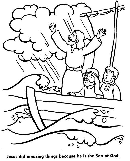 Jesus Calms The Storm Coloring Page Coloring Home