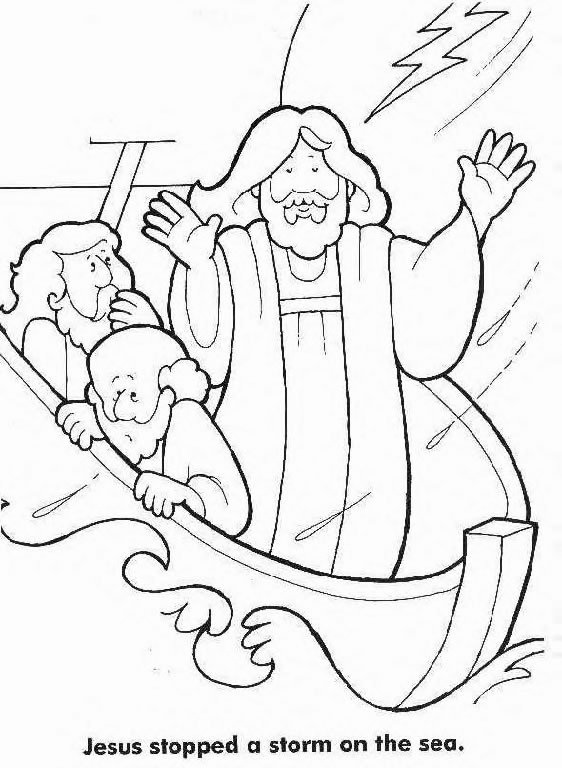 Jesus Calms The Storm Coloring Page
