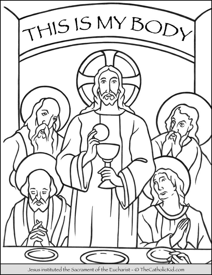 Jesus Sacrament Of The Eucharist Coloring Page TheCatholicKid