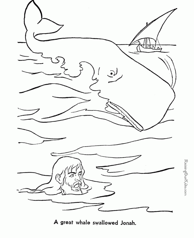 Jonah And Whale Bible Coloring Page To Print 044