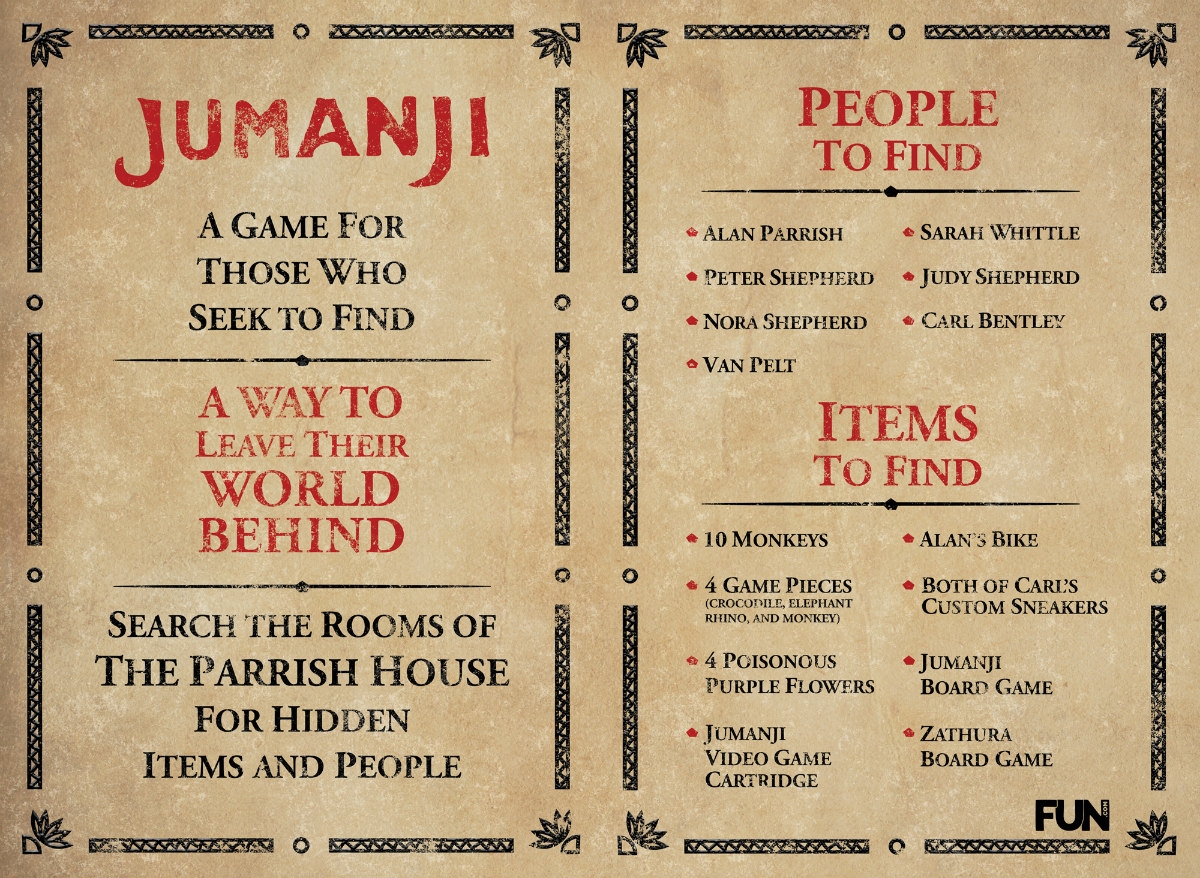printable jumanji board game rules