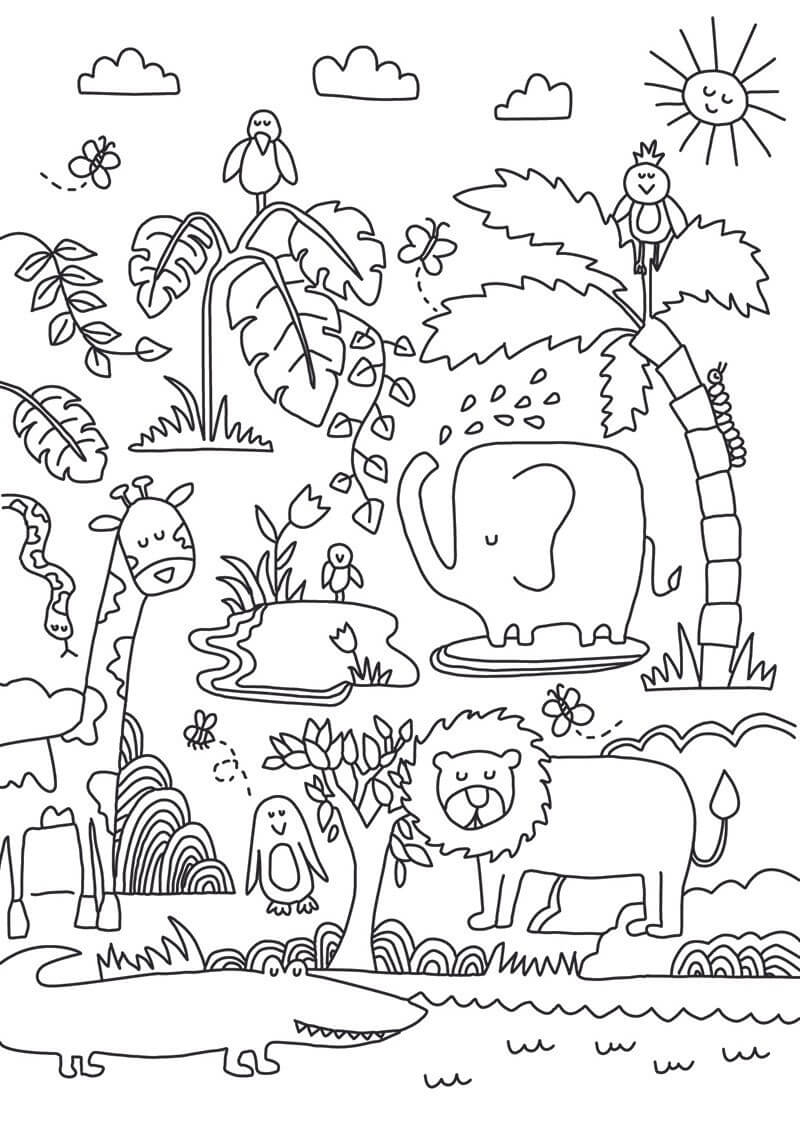 Jungle 2 Coloring Page Free Printable Coloring Pages For Kids