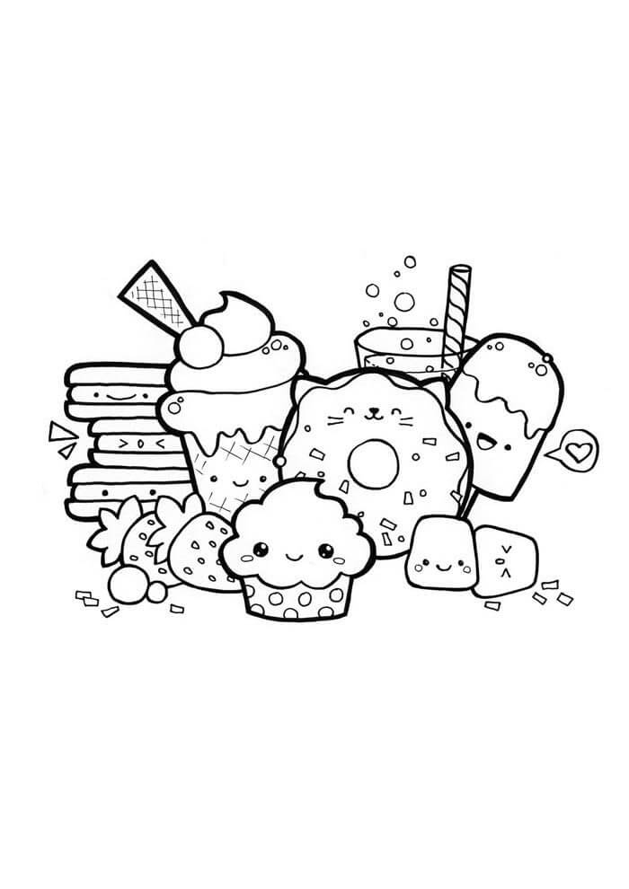 Dessert Coloring Page