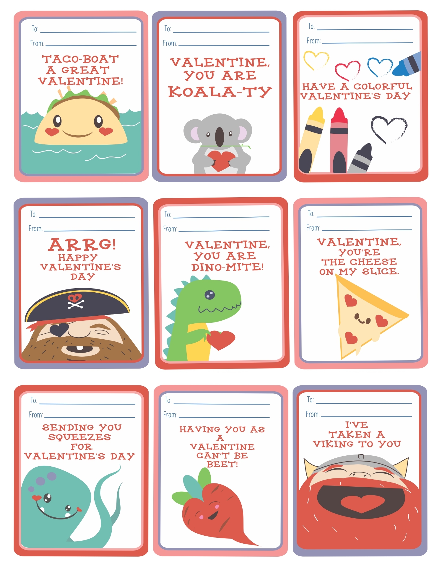 valentine's day card for kids printable