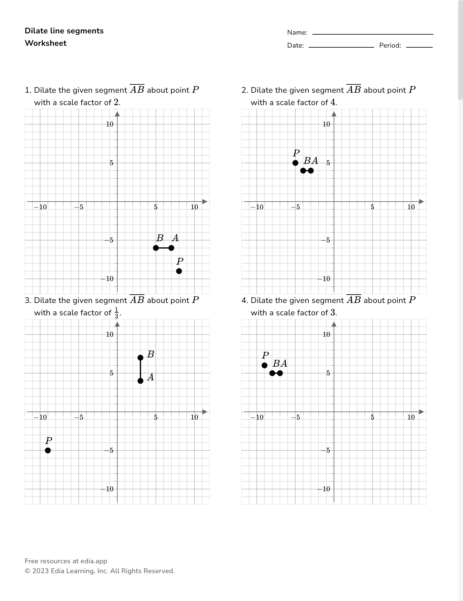 Kuta Tutorial Dilations Worksheets Library