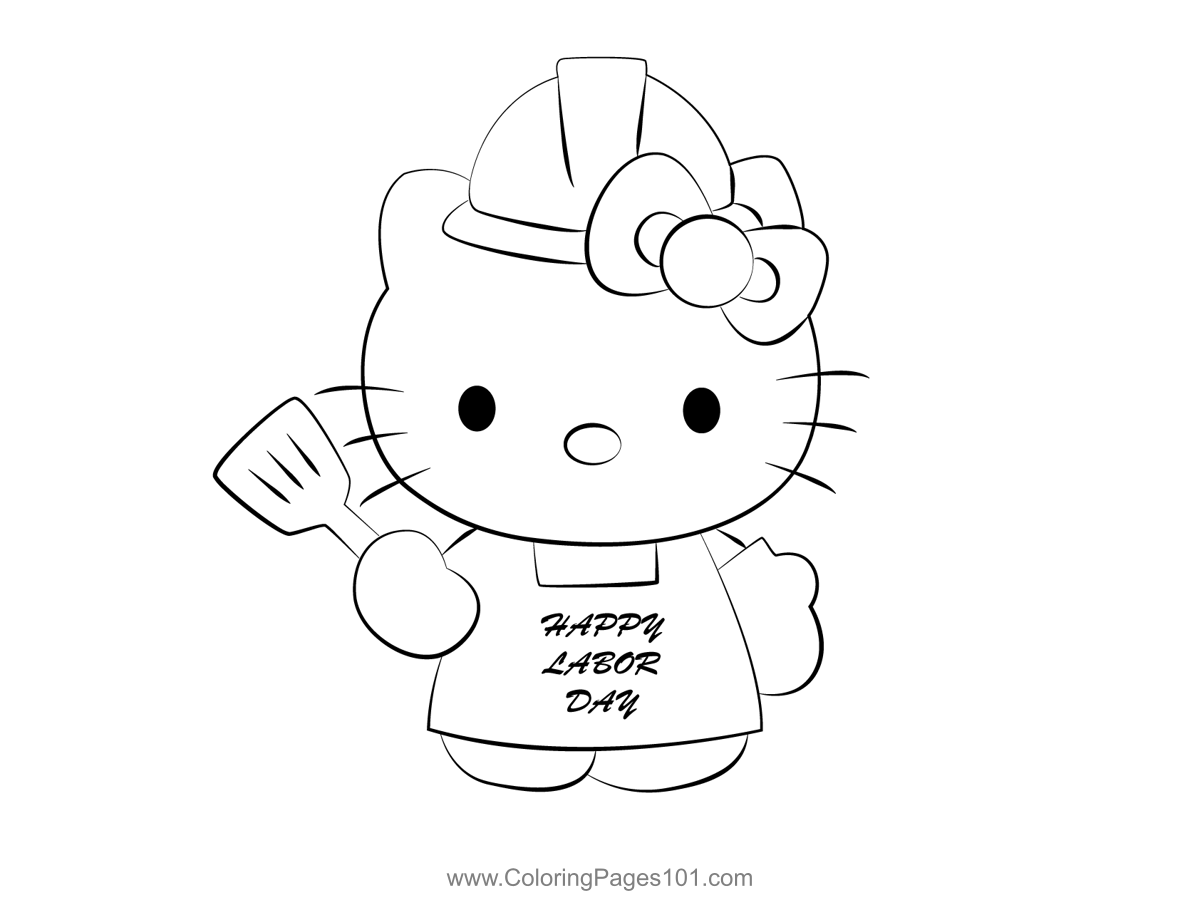 Labor Day Cartoon Coloring Page For Kids Free Labor Day Printable 