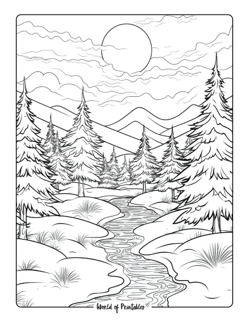 printable landscape pictures to color